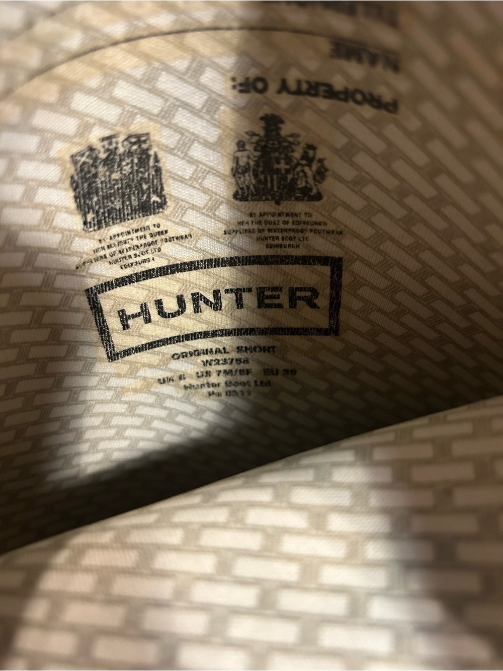 Hunter Black Rain Boots with Light Gray Fleece Boot Liners - Picture 7 of 7